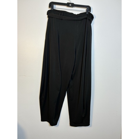 Anthropologie Frederica Harlem Belted Pants Sz Large Black Boho Goth - Picture 5 of 12